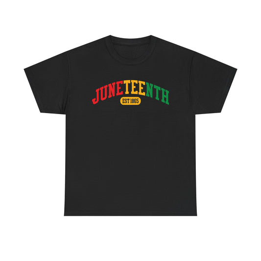 Juneteenth EST 1865 Celebration T-Shirt | Collegiate Solid T-Shirt